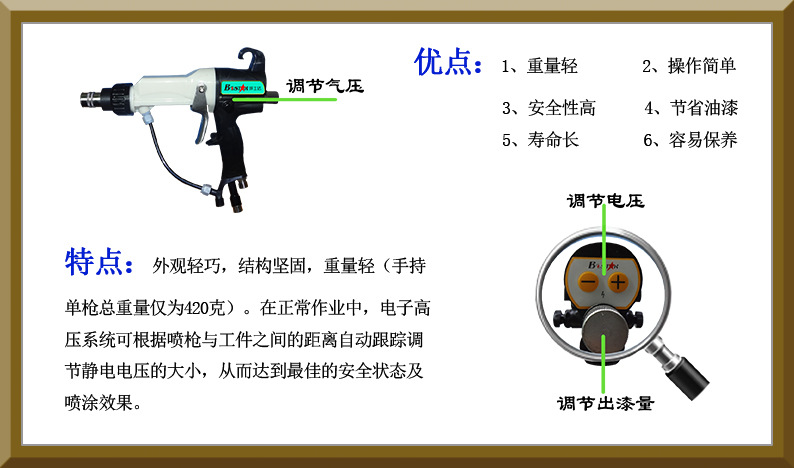 博士達(dá)水性漆靜電噴槍優(yōu)點(diǎn)省油漆易保養(yǎng)